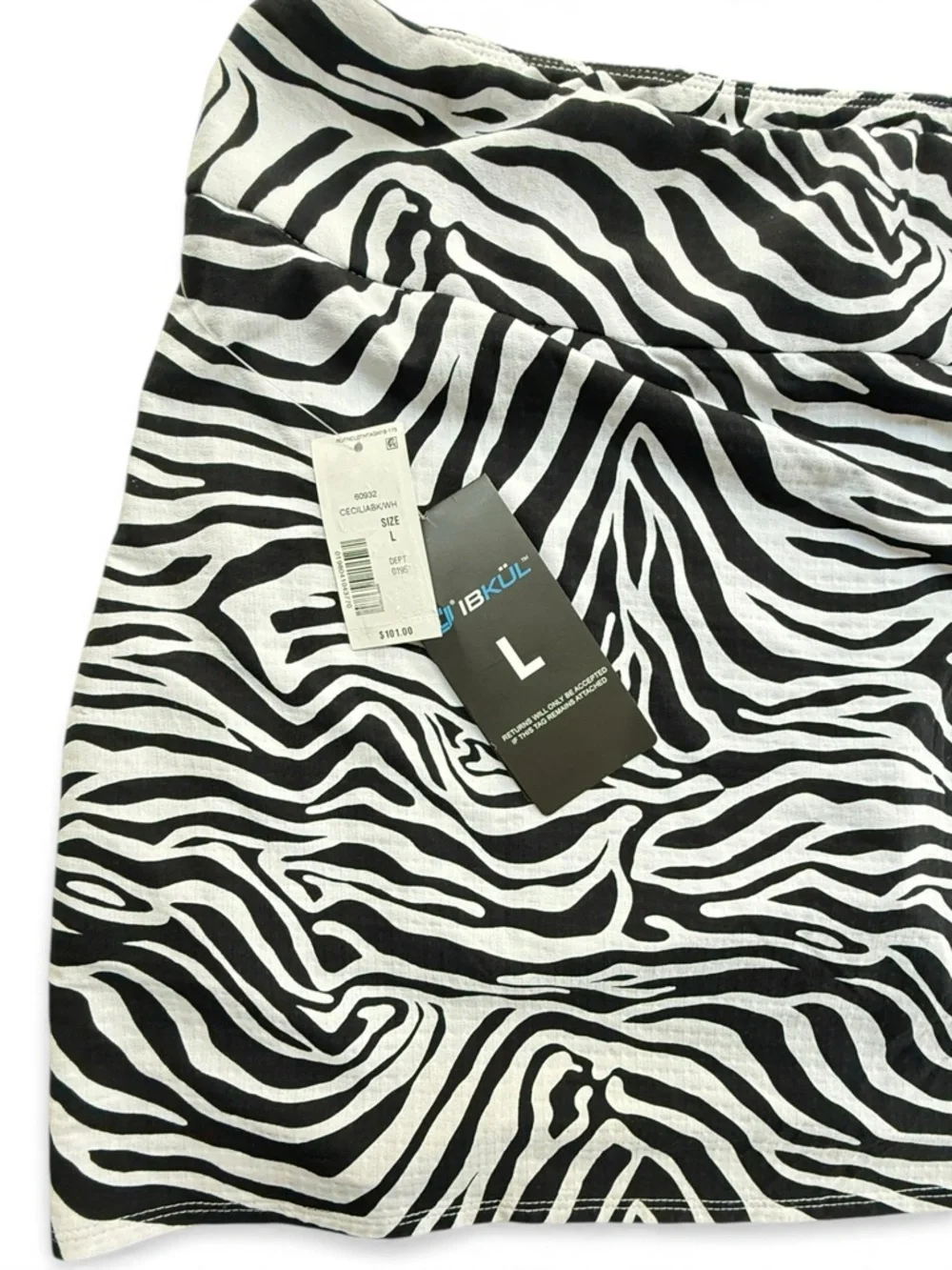 IBKUL Womens Cecilia Print Skort Black White Size L Golf Layered NWT - Picture 11 of 11